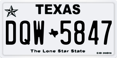 TX license plate DQW5847