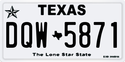 TX license plate DQW5871