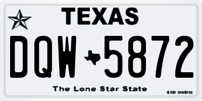 TX license plate DQW5872
