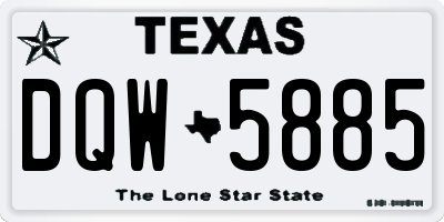 TX license plate DQW5885