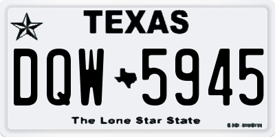 TX license plate DQW5945