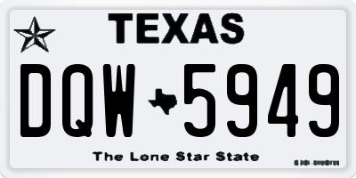 TX license plate DQW5949