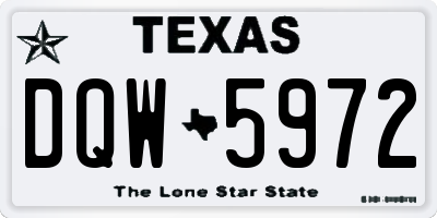 TX license plate DQW5972