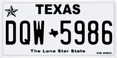 TX license plate DQW5986
