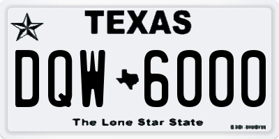 TX license plate DQW6000