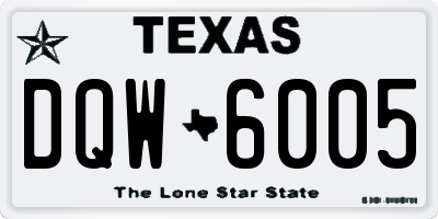 TX license plate DQW6005
