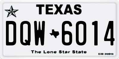 TX license plate DQW6014