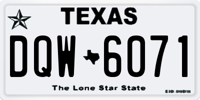 TX license plate DQW6071