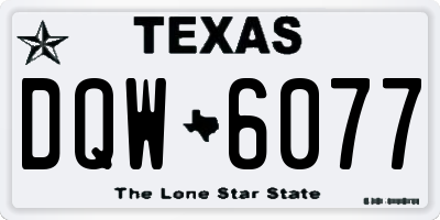 TX license plate DQW6077