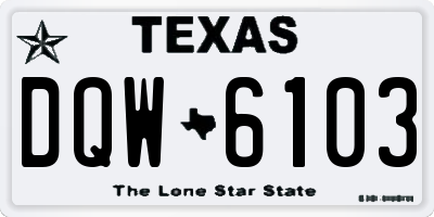TX license plate DQW6103