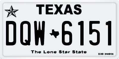 TX license plate DQW6151