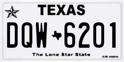 TX license plate DQW6201