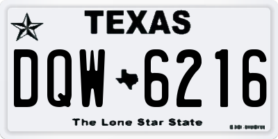 TX license plate DQW6216