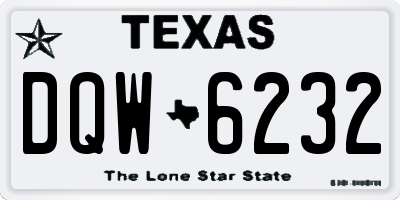 TX license plate DQW6232