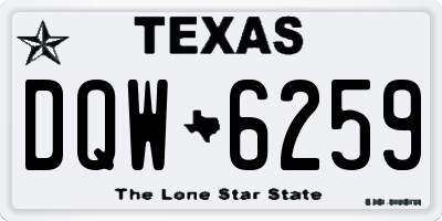TX license plate DQW6259
