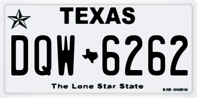 TX license plate DQW6262