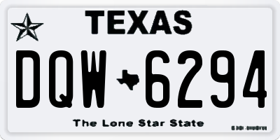 TX license plate DQW6294