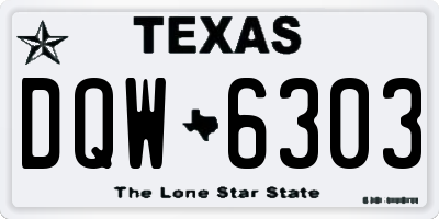 TX license plate DQW6303