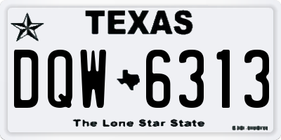 TX license plate DQW6313