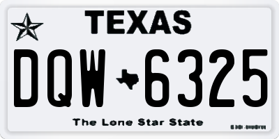 TX license plate DQW6325
