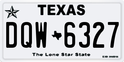 TX license plate DQW6327