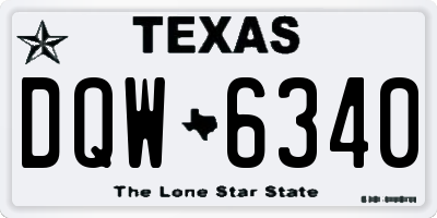 TX license plate DQW6340