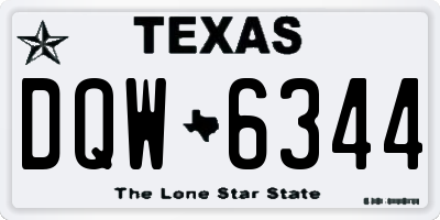 TX license plate DQW6344