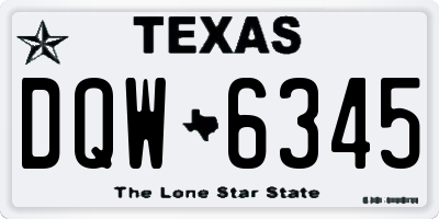 TX license plate DQW6345