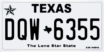 TX license plate DQW6355