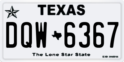 TX license plate DQW6367