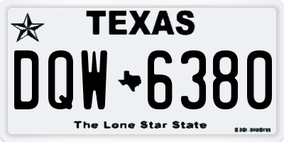 TX license plate DQW6380