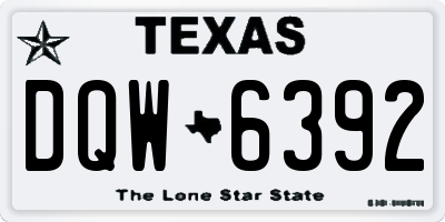 TX license plate DQW6392