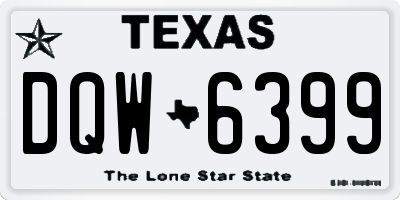 TX license plate DQW6399