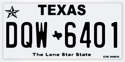 TX license plate DQW6401
