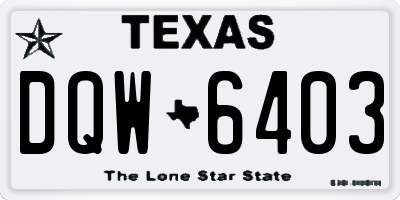 TX license plate DQW6403