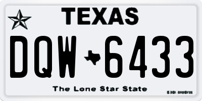 TX license plate DQW6433