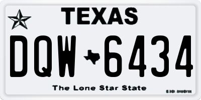TX license plate DQW6434