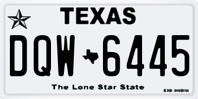 TX license plate DQW6445