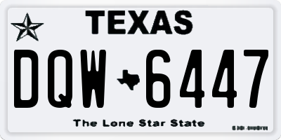 TX license plate DQW6447