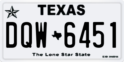 TX license plate DQW6451