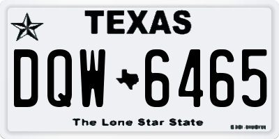 TX license plate DQW6465