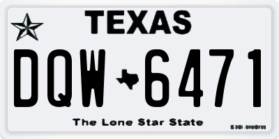 TX license plate DQW6471