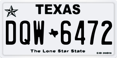 TX license plate DQW6472