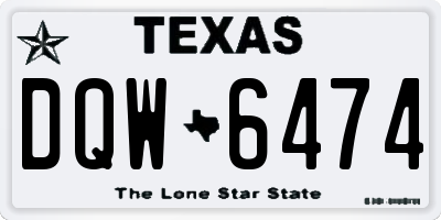 TX license plate DQW6474