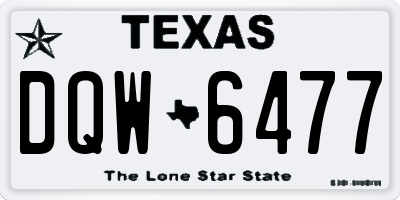 TX license plate DQW6477