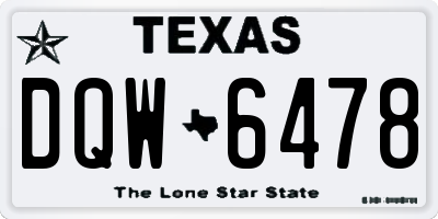 TX license plate DQW6478