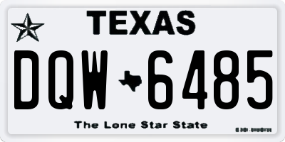 TX license plate DQW6485