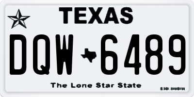 TX license plate DQW6489