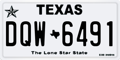 TX license plate DQW6491