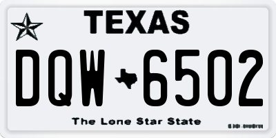 TX license plate DQW6502
